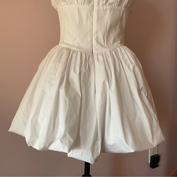 House of CB- Le Puff White Cotton Tulle Mini Dress Square Neck Romantic Size M - Picture 14 of 16